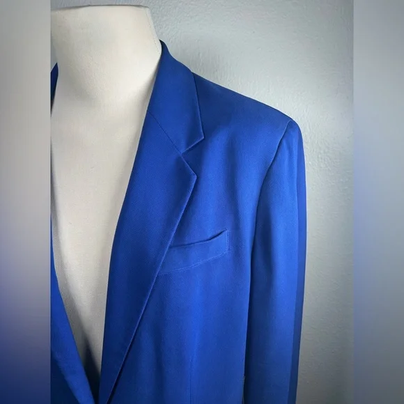 Lauren Ralph Lauren Women’s 100% Silk Single-Breasted Blazer–Size 14–Royal Blue - Picture 5 of 14